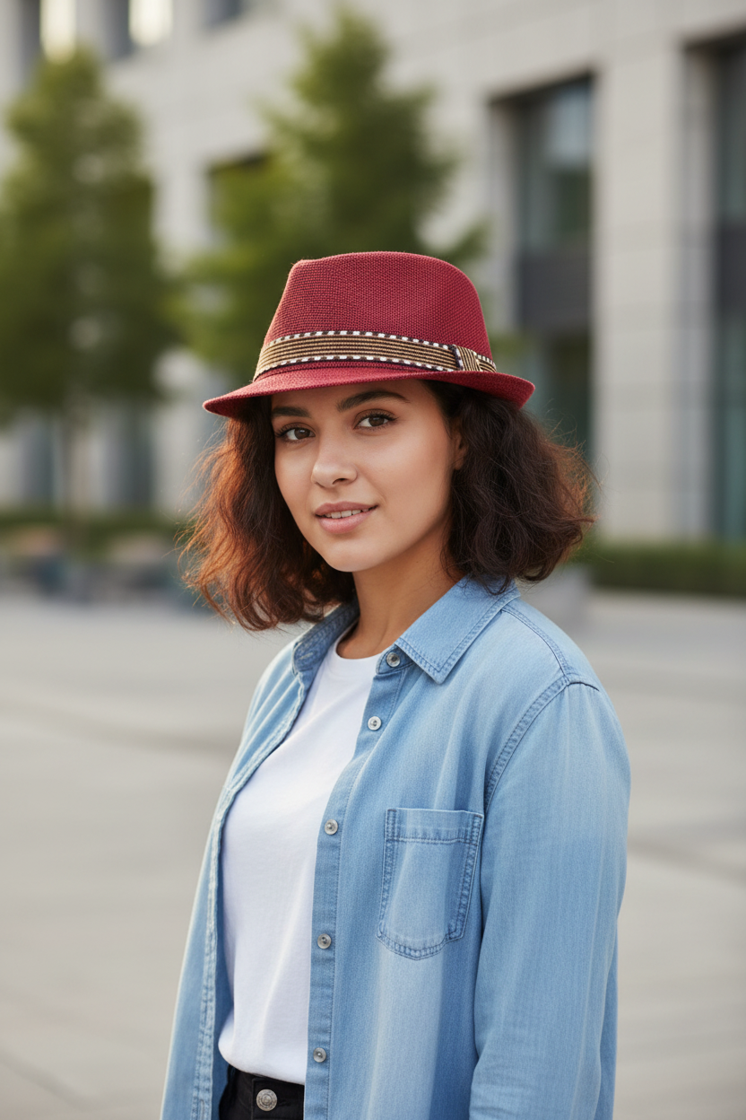 Crowley Unisex Monochrome Fedora Hat with Band