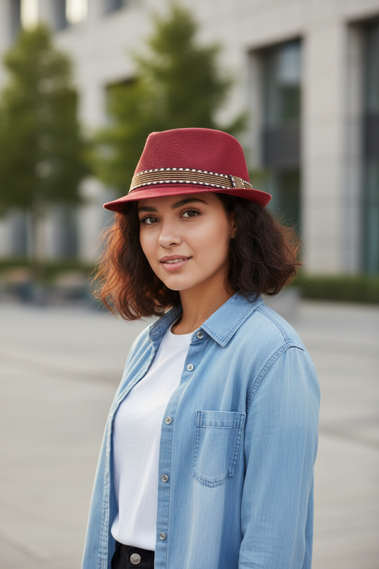 Crowley Unisex Monochrome Fedora Hat with Band