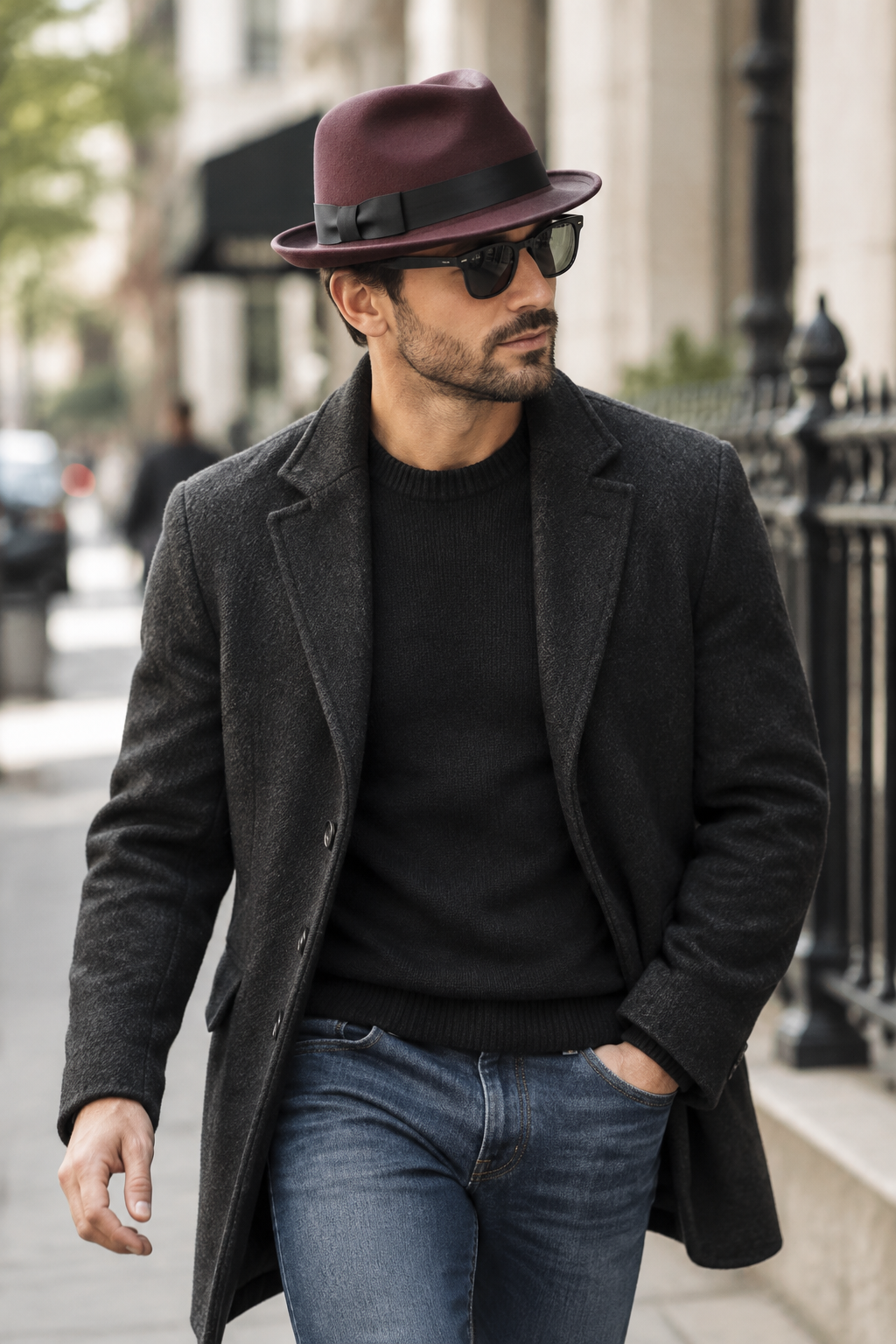 Jones Cashmere Fedora Hat with Classic Band