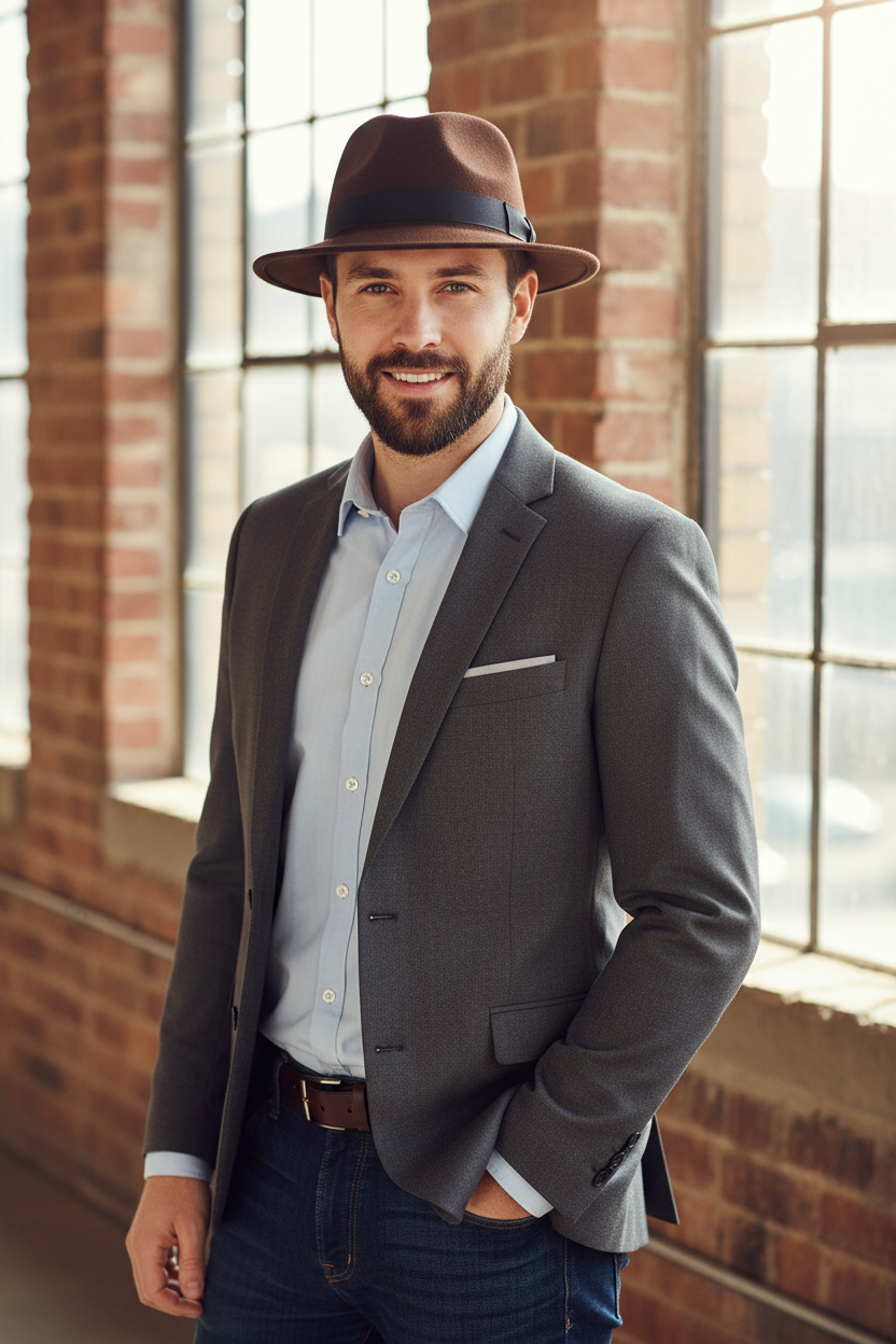 Jones Cashmere Fedora Hat with Classic Band