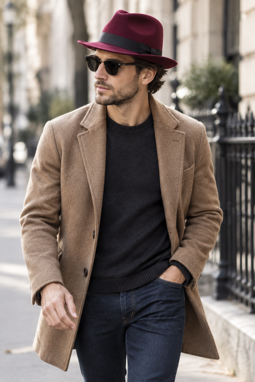 Jones Cashmere Fedora Hat with Classic Band