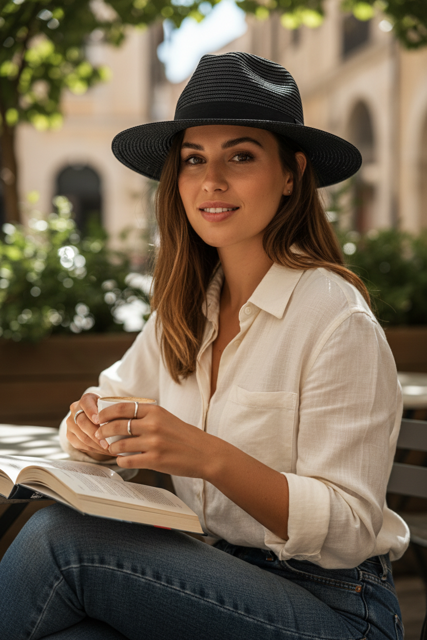 Payne Wide Brim Straw Panama Hat – Unisex Flat Top