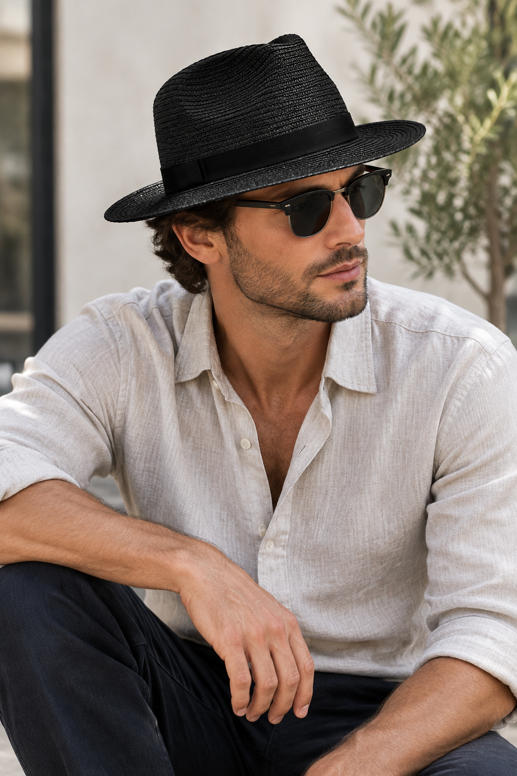 Payne Wide Brim Straw Panama Hat – Unisex Flat Top