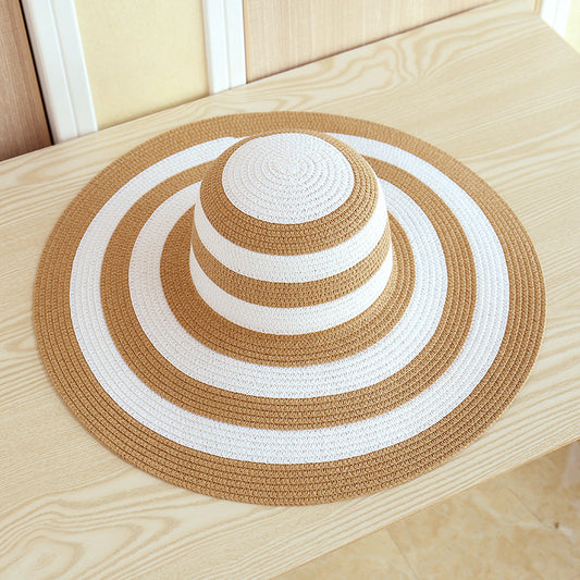 TheCapSpot - Striped Large Brimmed Hat