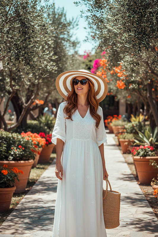 Lamont Striped Large Brim Straw Beach Hat for Women