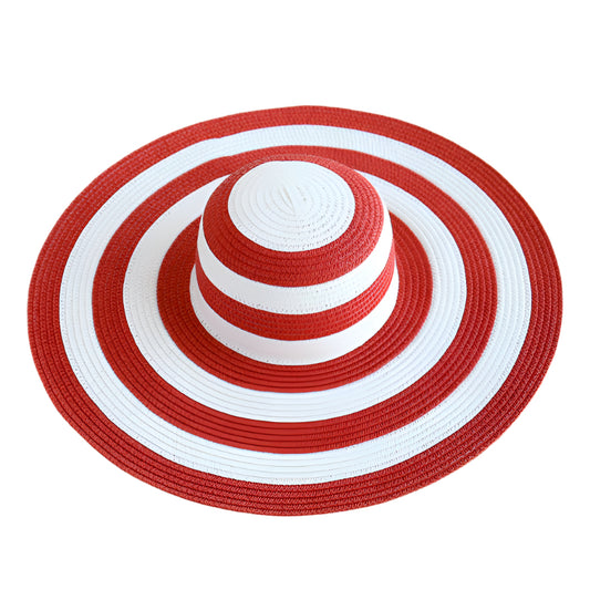 TheCapSpot - Striped Large Brimmed Hat