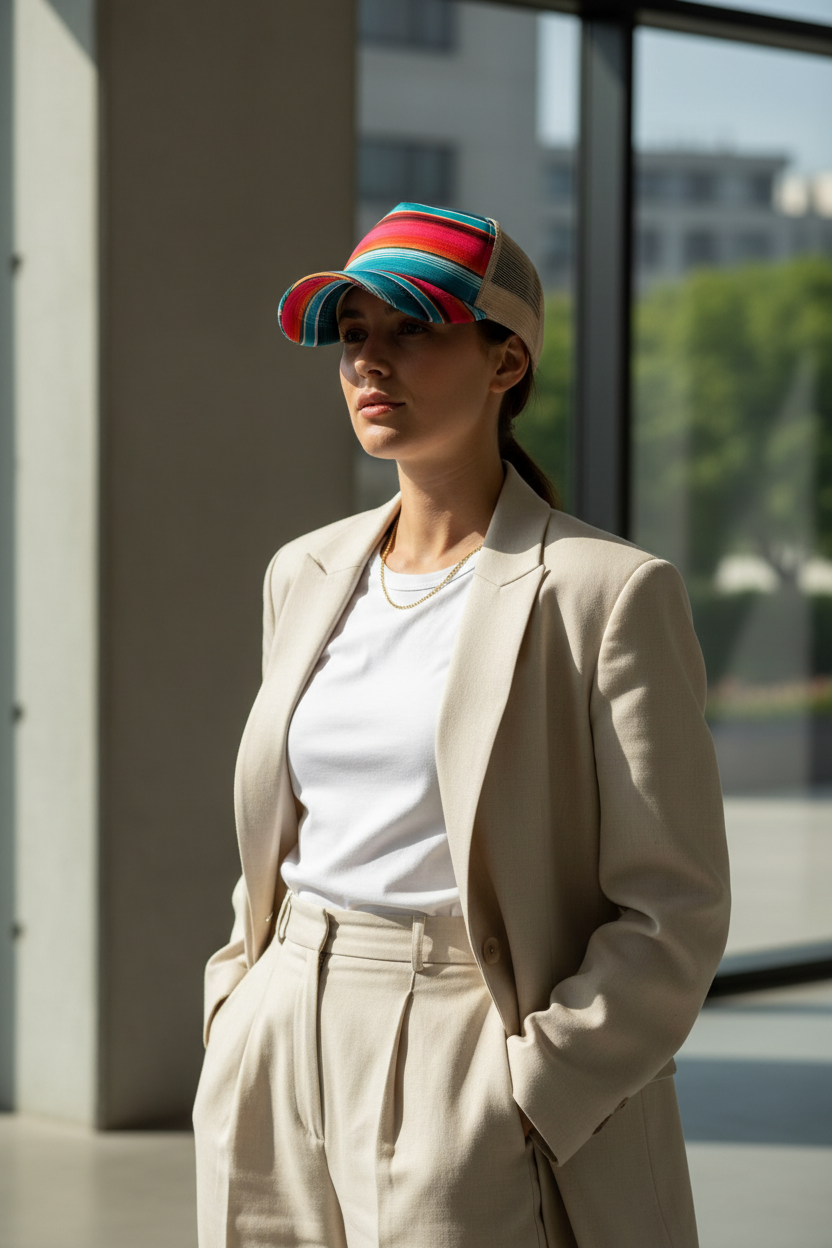 Spring & Summer Jacquard Baseball Cap – Wide Brim