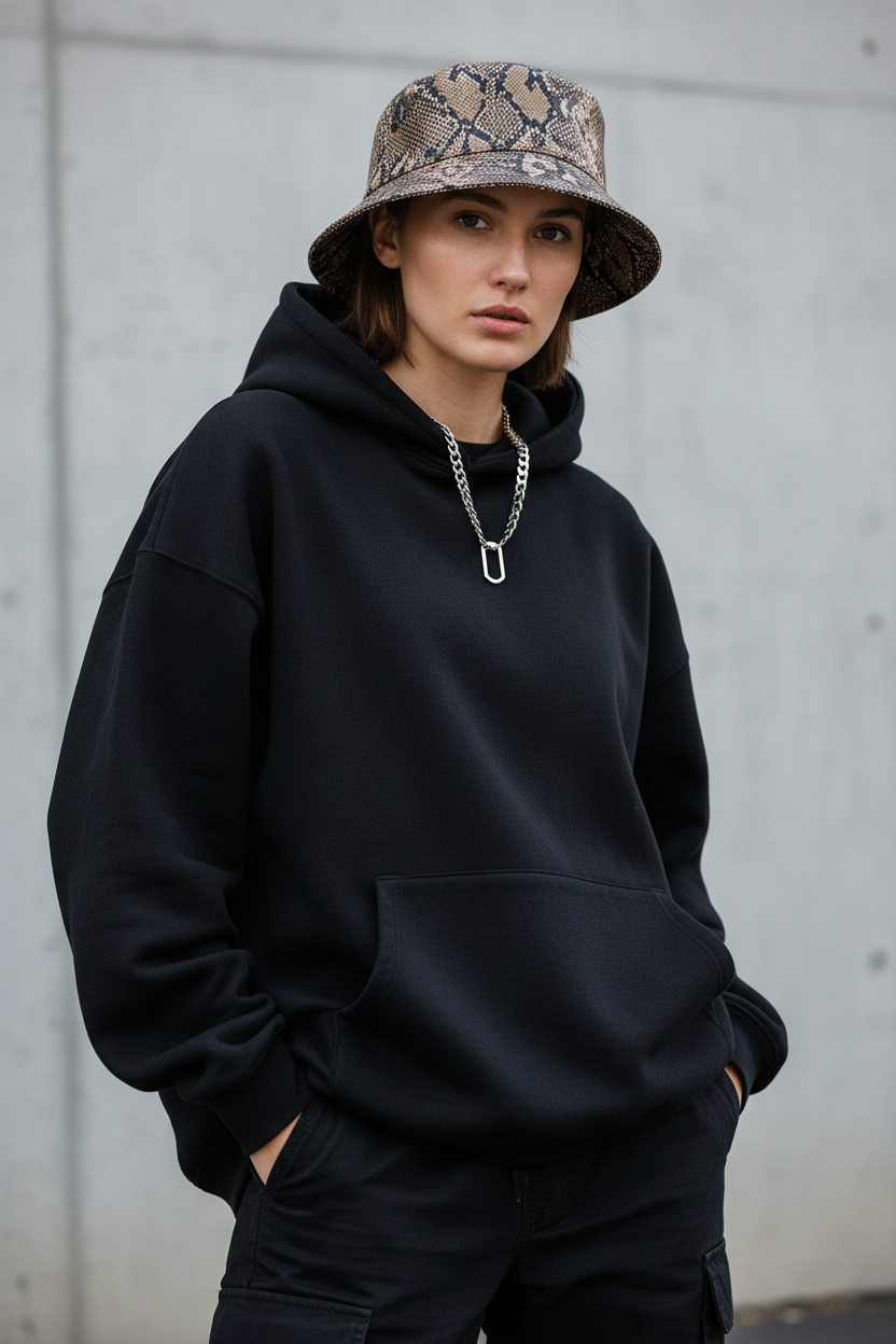 Alexandria Snake Print Bucket Hat