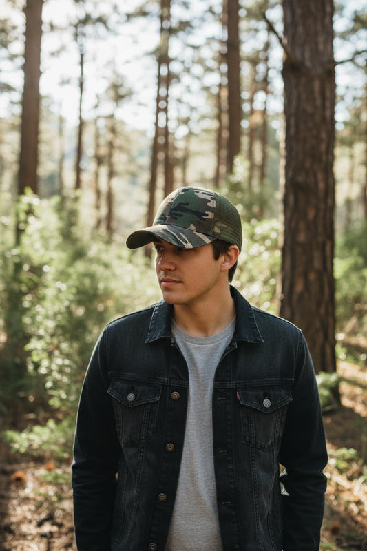Kyle Camouflage Mesh Baseball Cap, Adjustable Cotton