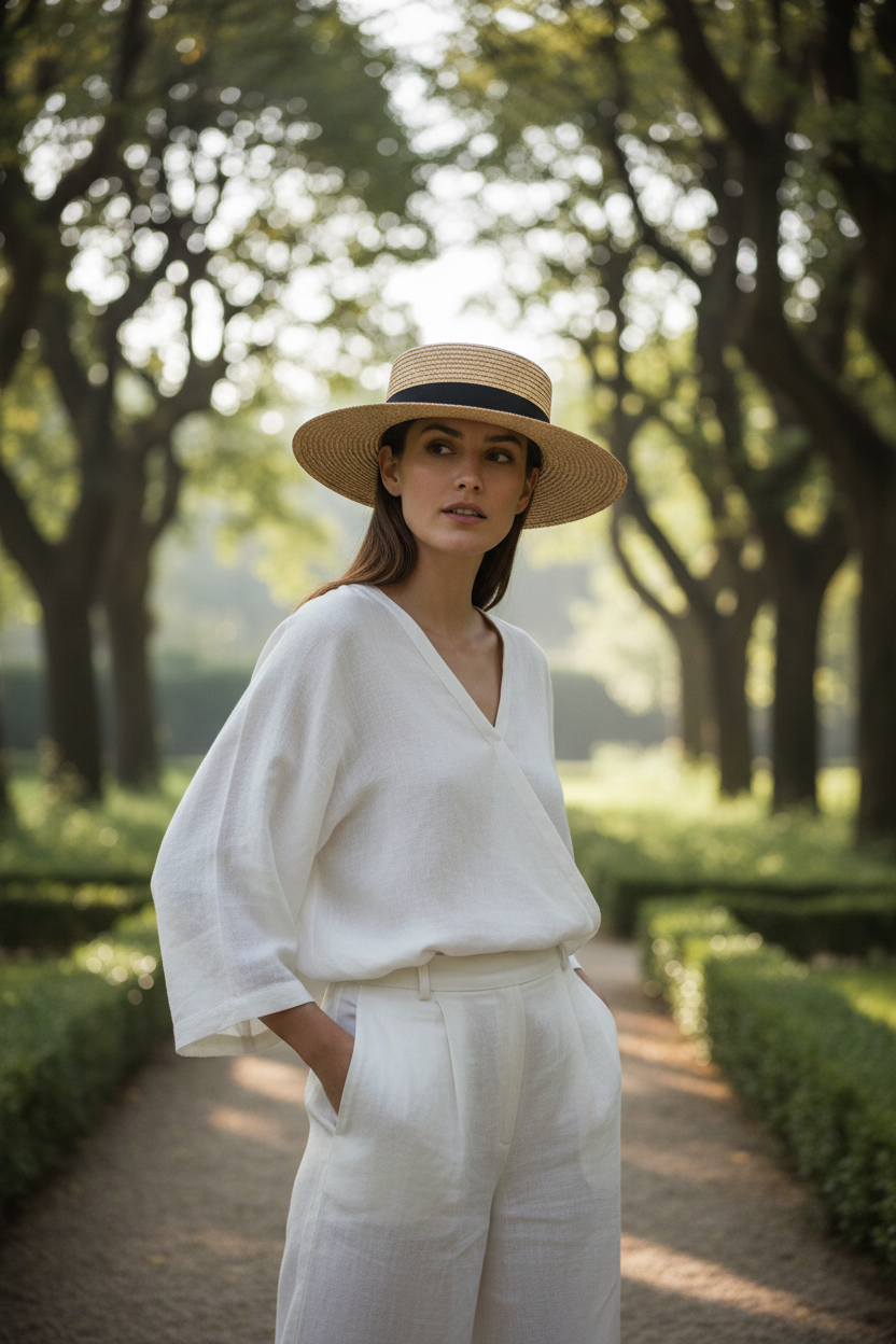 Robinson Wide Brim Straw Hat, Adjustable UV Protection