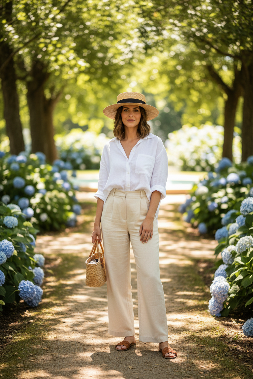 Robinson Wide Brim Straw Hat, Adjustable UV Protection