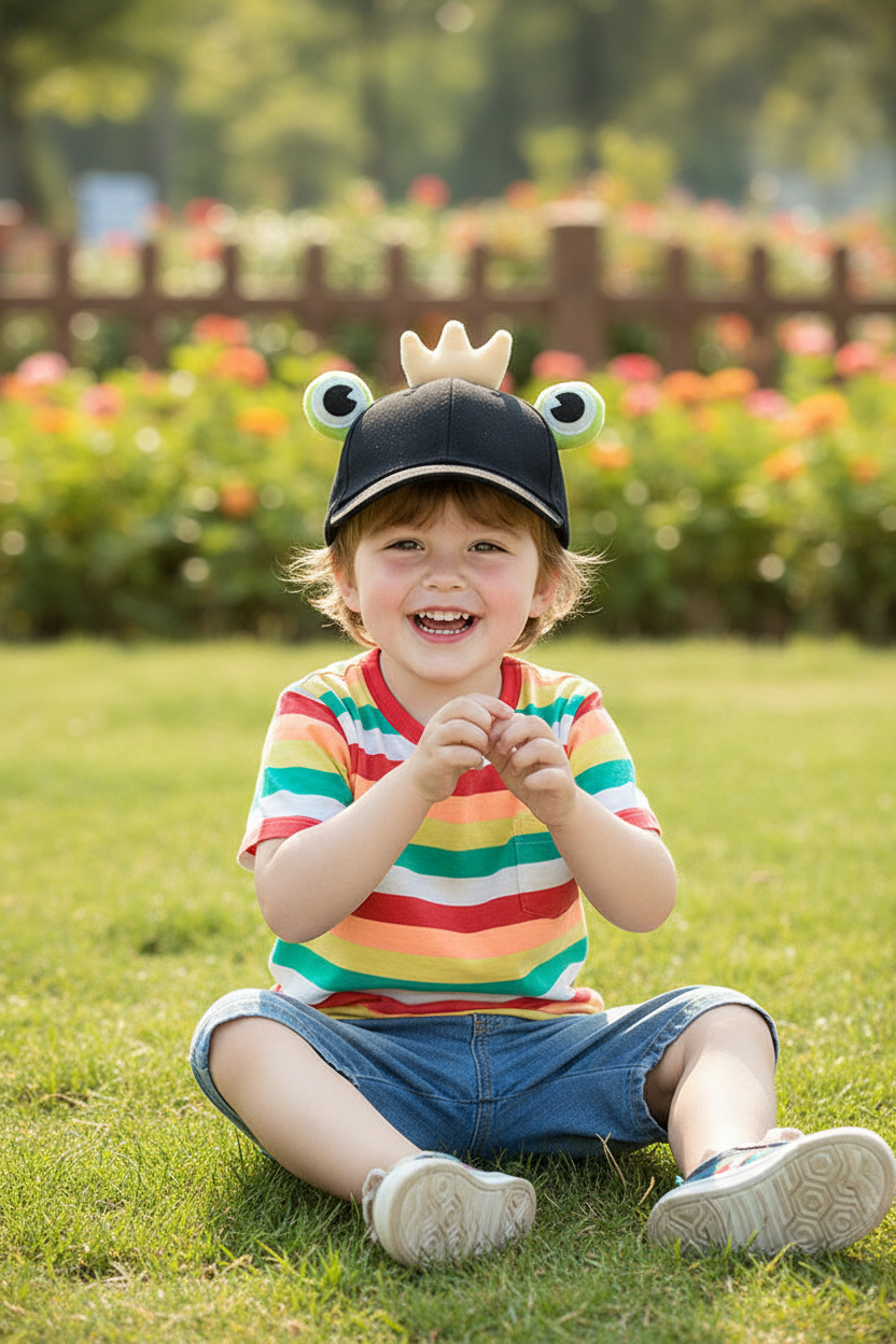 Cartoon Frog Tie-Dye Dome Cap
