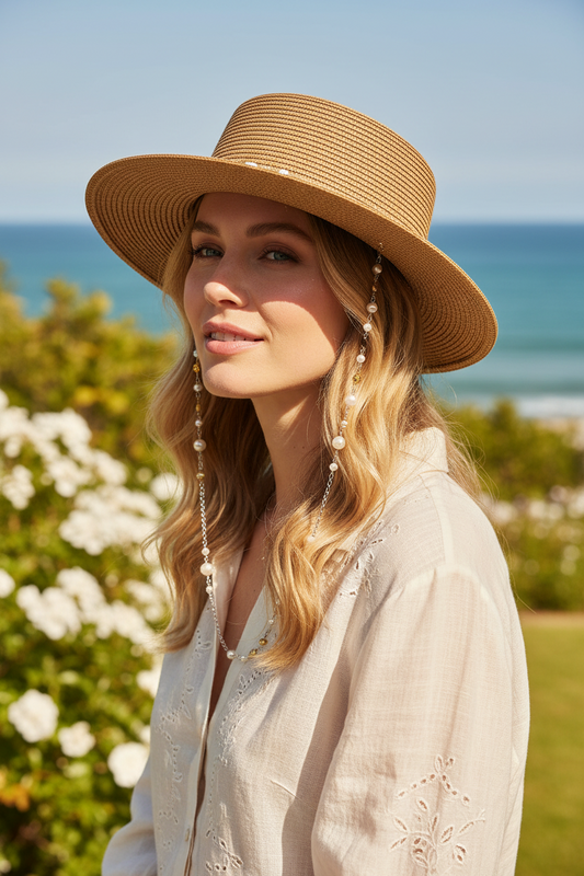 Savannah Women's Straw Flat Top Wide Brim Hat
