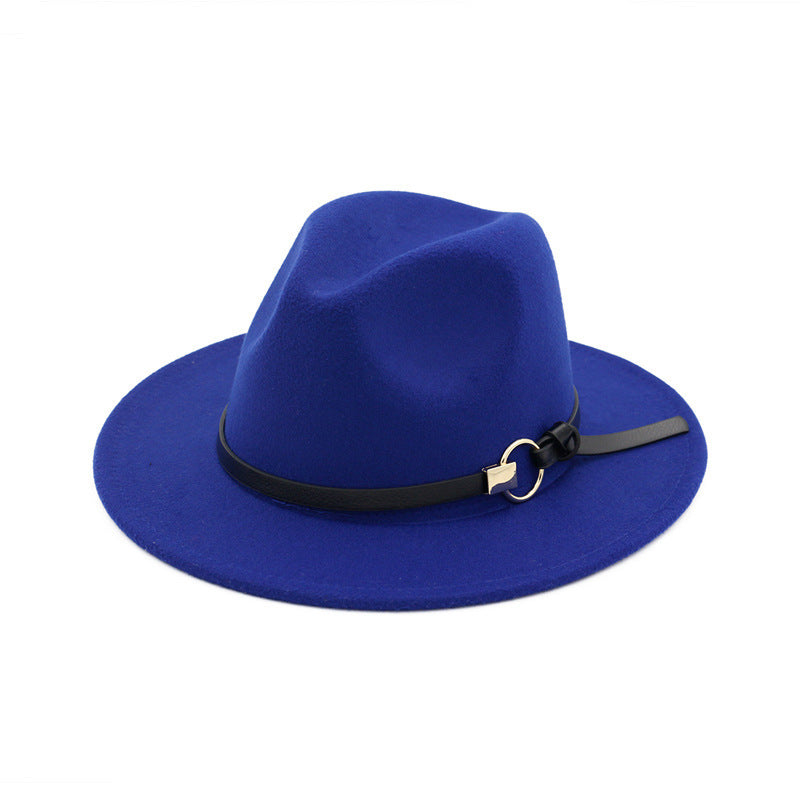 TheCapSpot - Beverly Belt Flat Brim And Big Rim All-match Jazz Hat