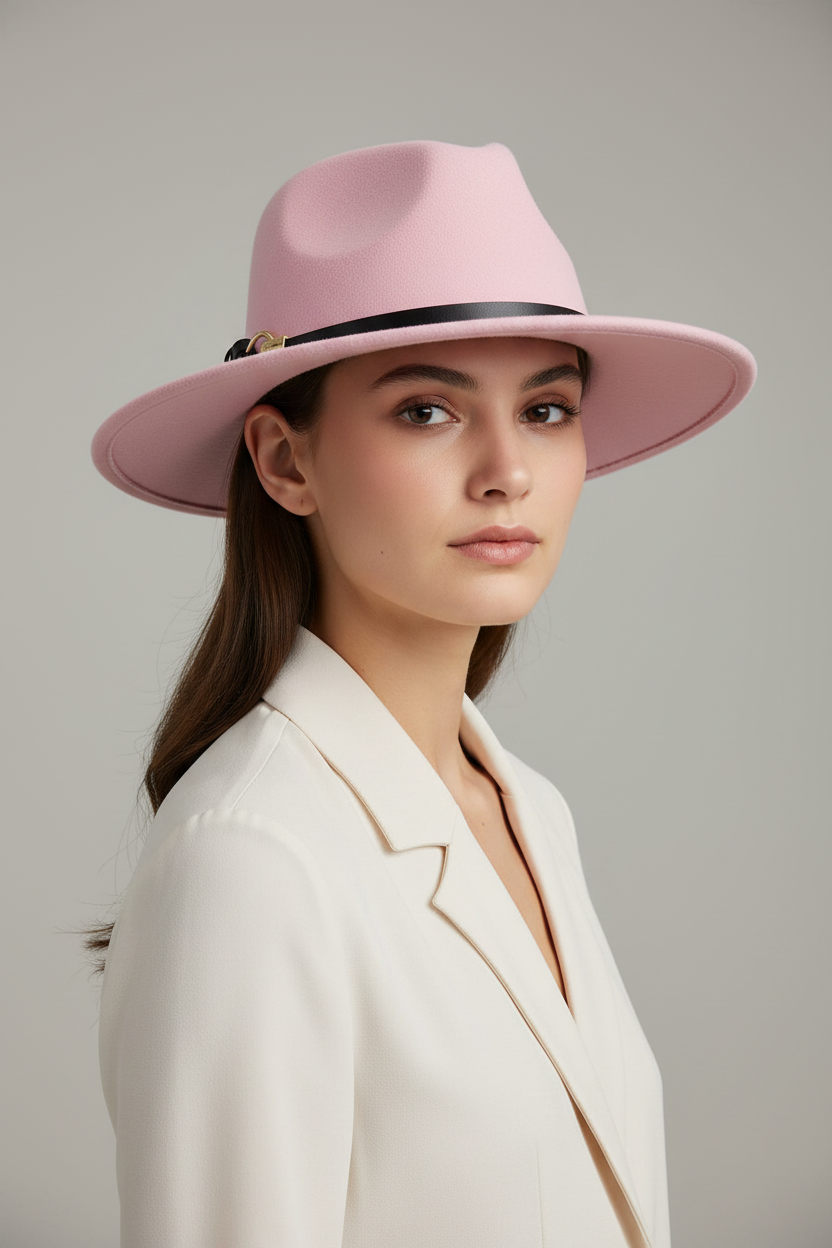 Chamberlin Wool Felt Fedora – Flat Brim Unisex Hat