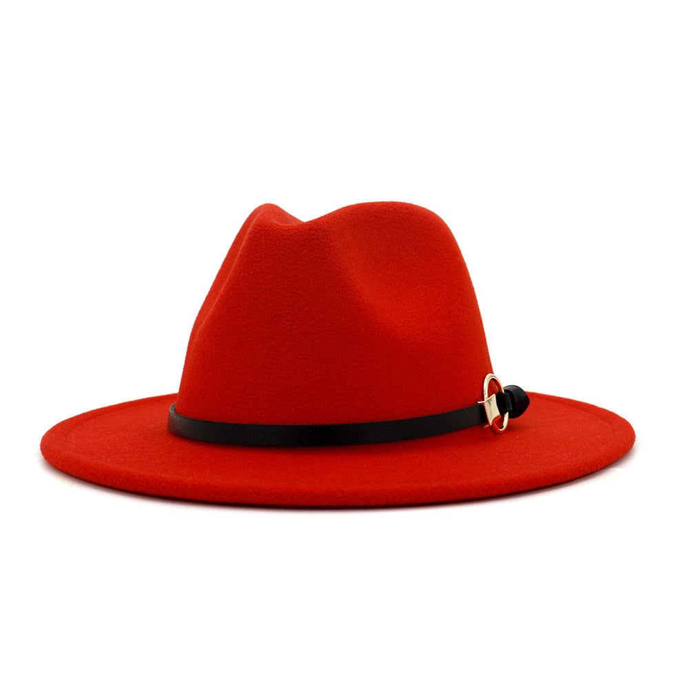 TheCapSpot - Beverly Belt Flat Brim And Big Rim All-match Jazz Hat