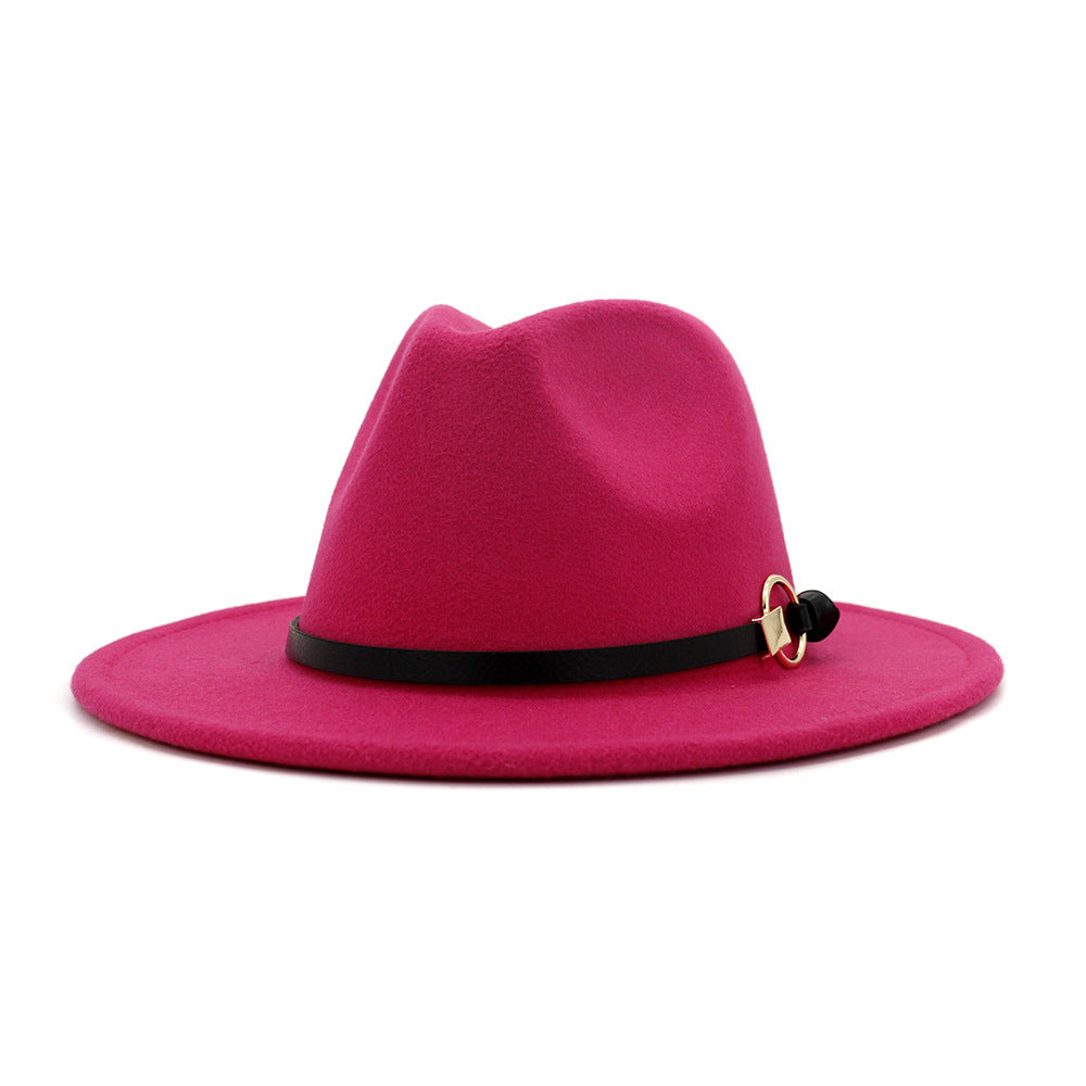 TheCapSpot - Beverly Belt Flat Brim And Big Rim All-match Jazz Hat