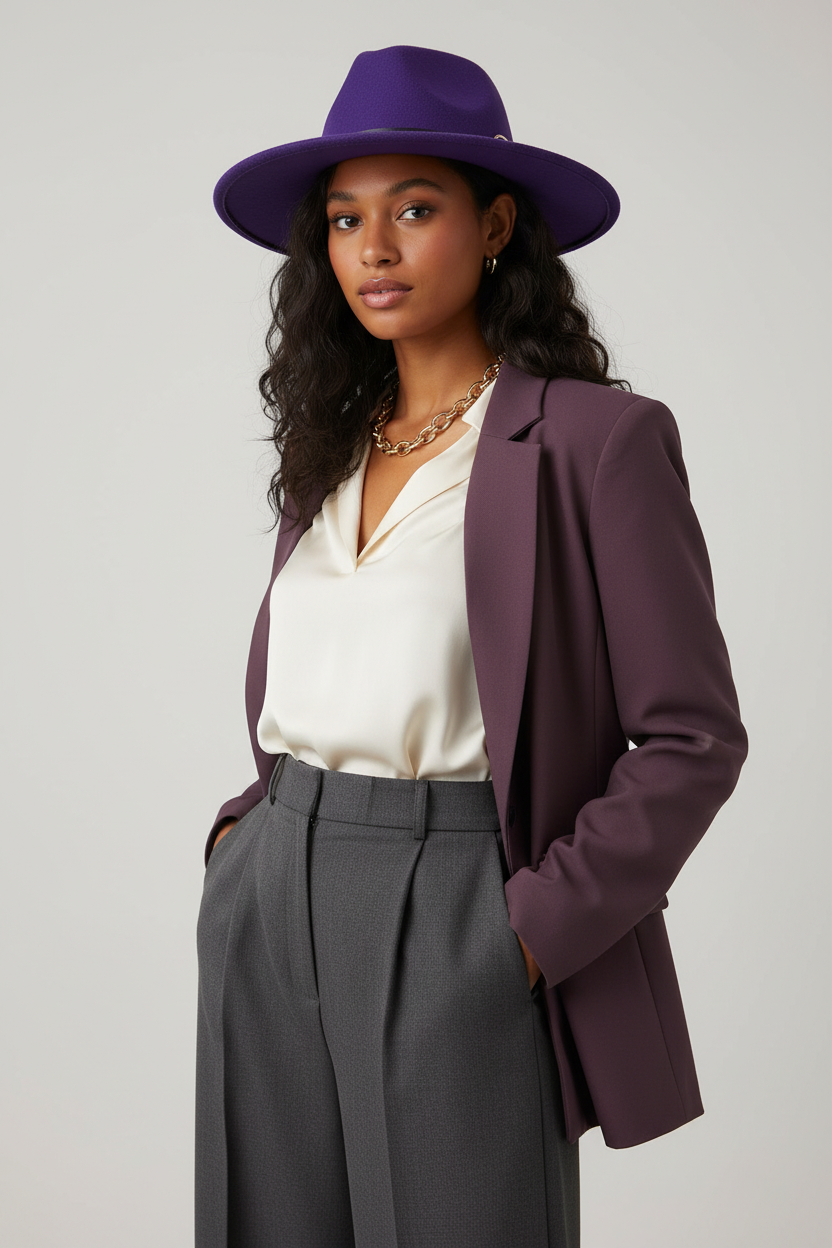 Chamberlin Wool Felt Fedora – Flat Brim Unisex Hat