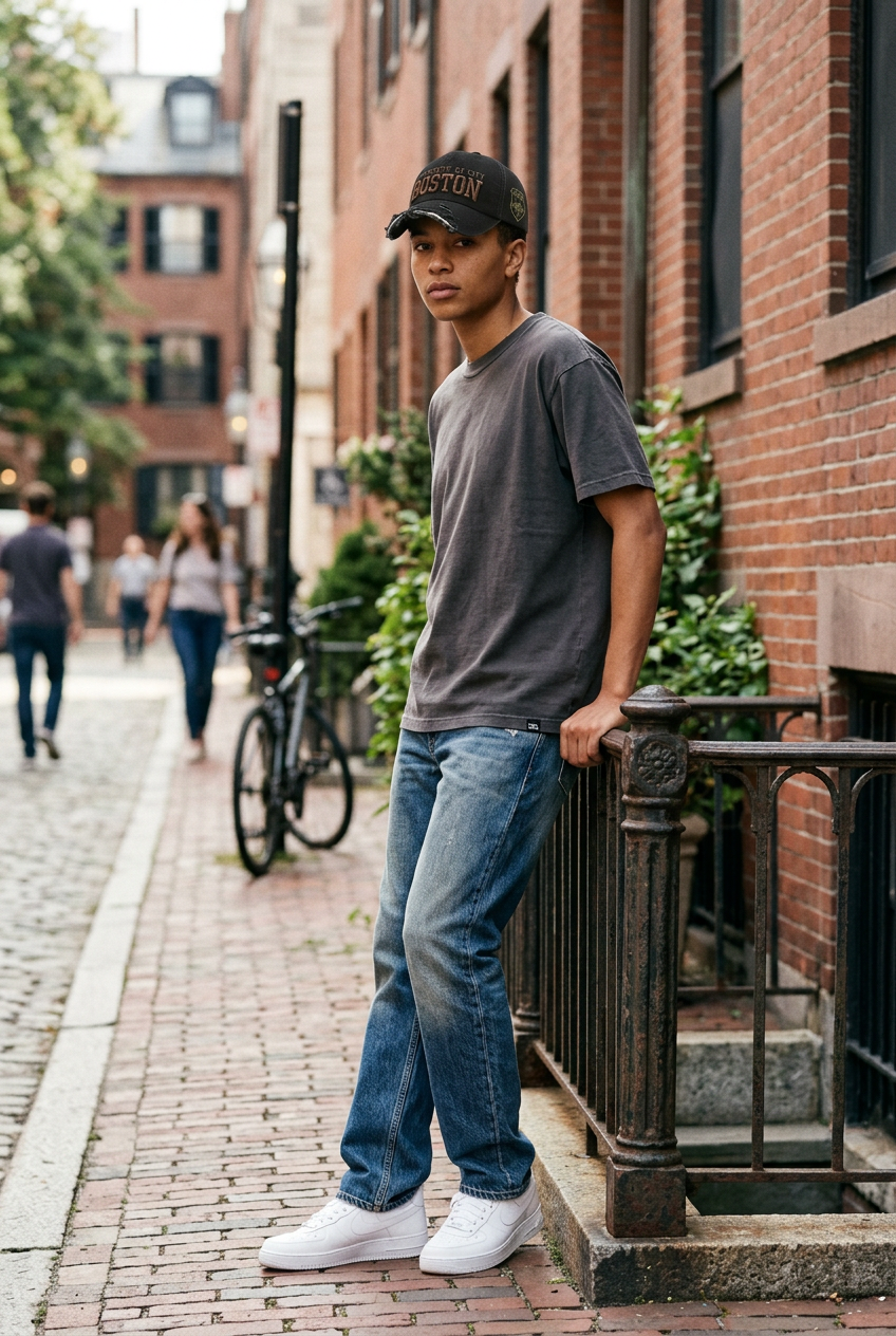Boston Cotton Baseball Cap | Adjustable Sun Hat