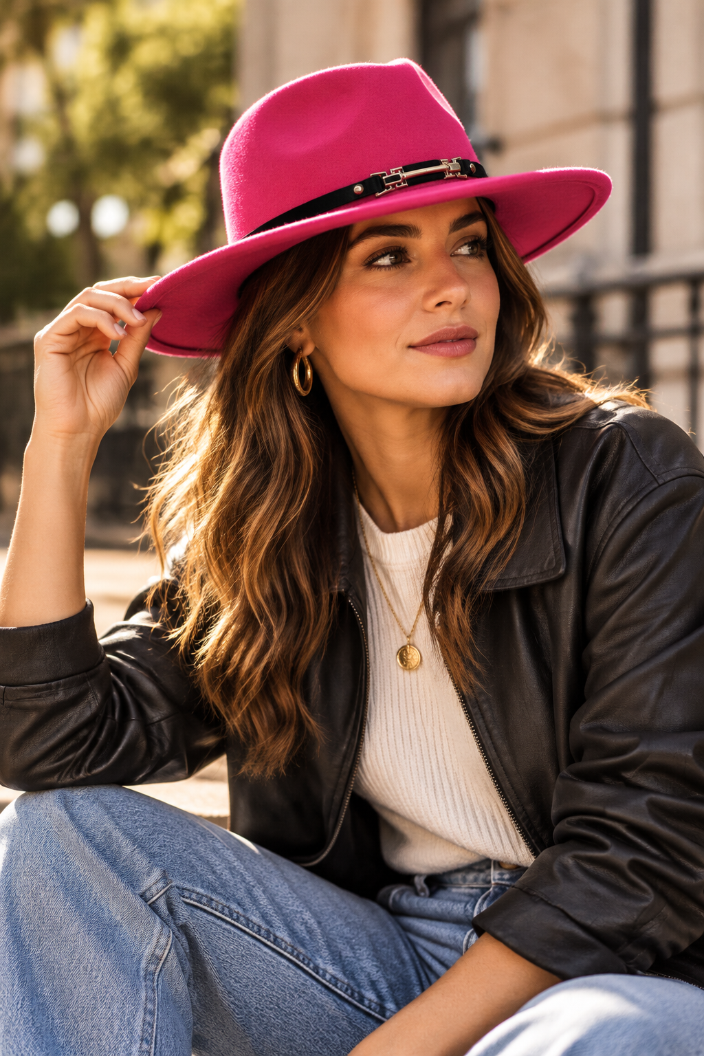 Plainsville Wool Felt Fedora Hat, Wide Brim Unisex