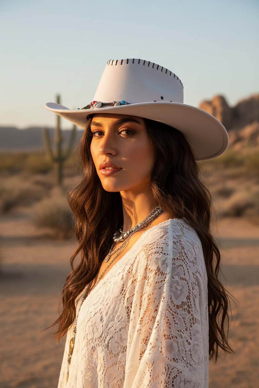 Wool Cowboy Hat – Conical Crown, Medium 56–58 cm