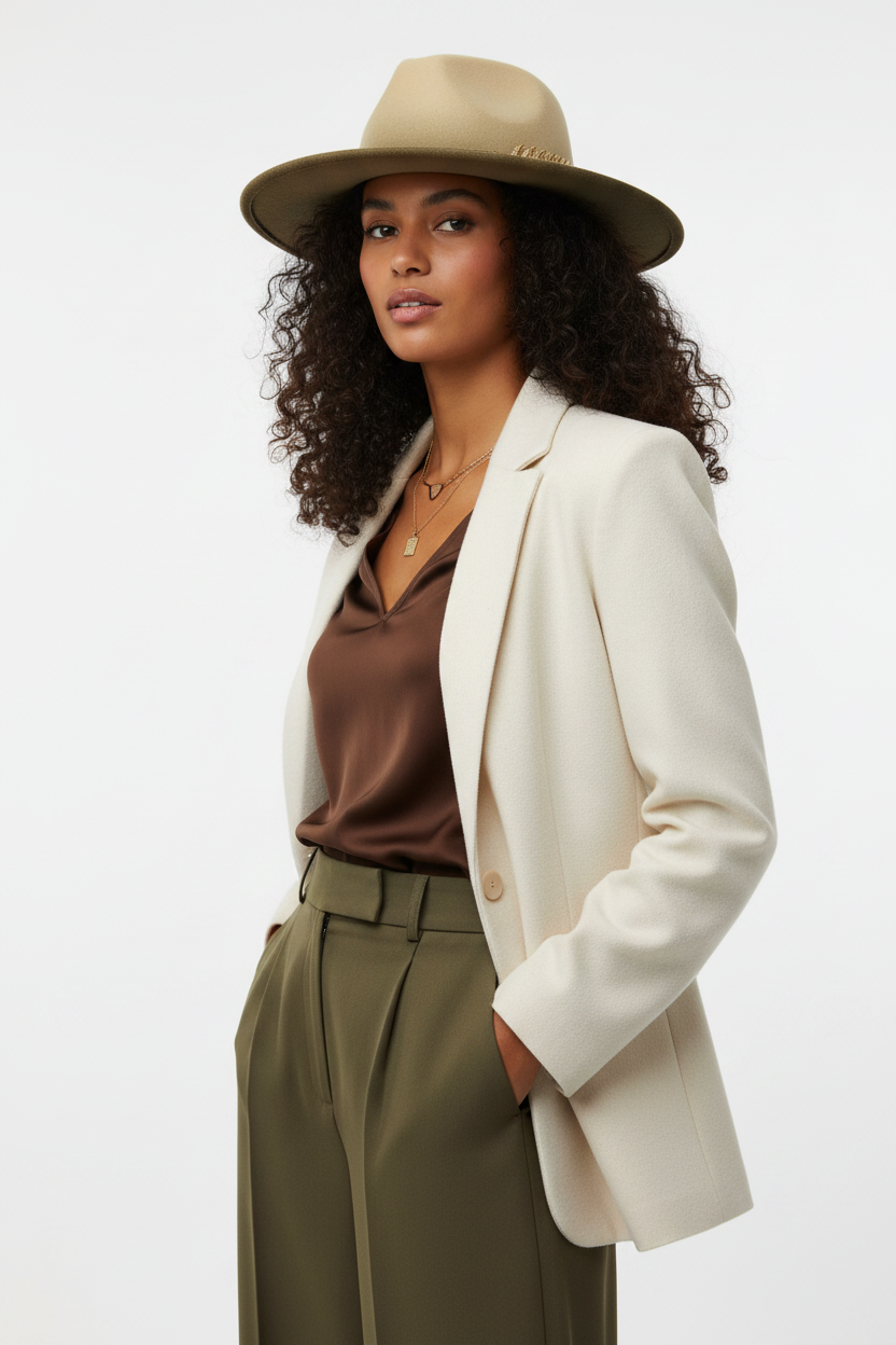 Mckinney Flat Top Wool Felt Fedora Hat with Band