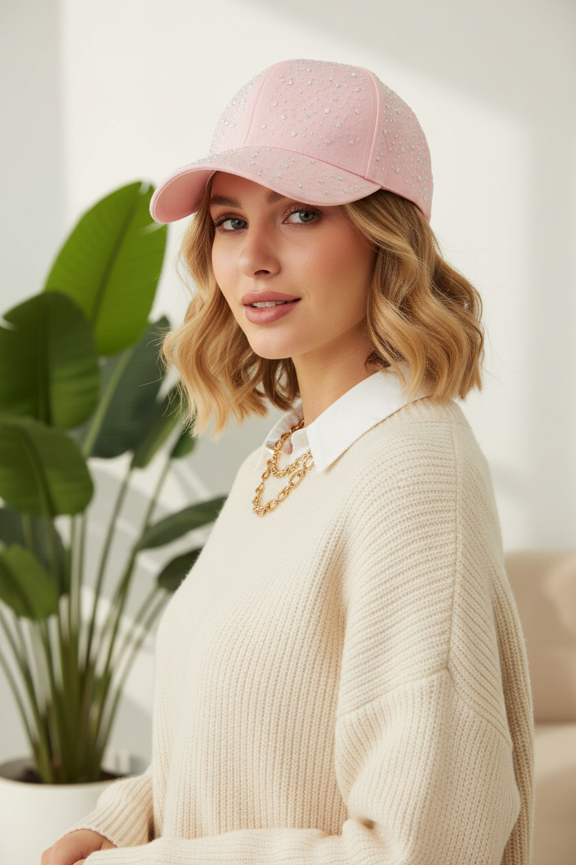 Diamond Cotton Baseball Cap – UV Sun Protection