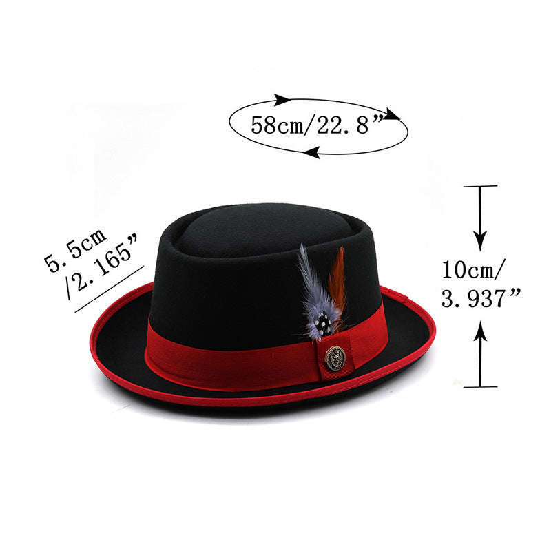 TheCapSpot - Billycock Felt Small Brim Bowler Hat Men