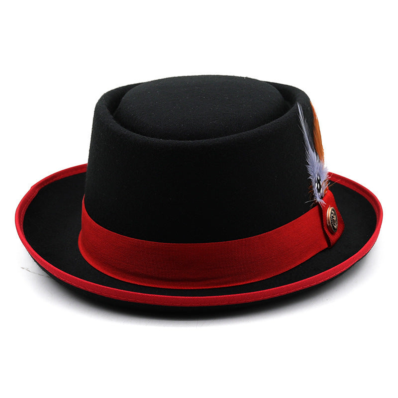 TheCapSpot - Billycock Felt Small Brim Bowler Hat Men