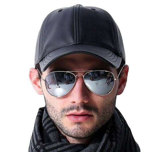 TheCapSpot - Faux Leather Black Hat