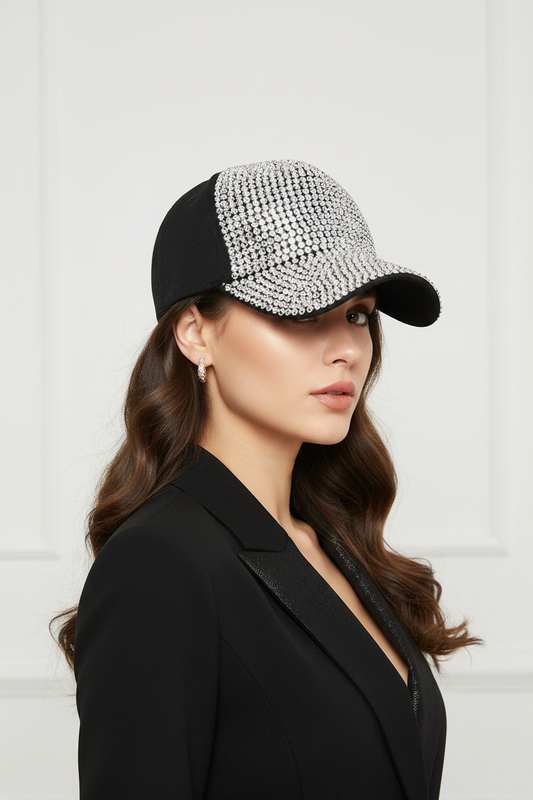 Diamond Cotton Baseball Cap – Adjustable, Women's