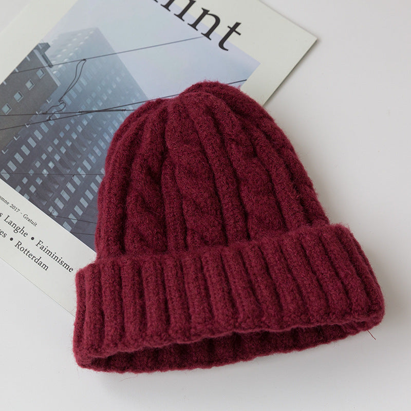 Twisted Woolen Cap  Ear Protection To Keep Warm