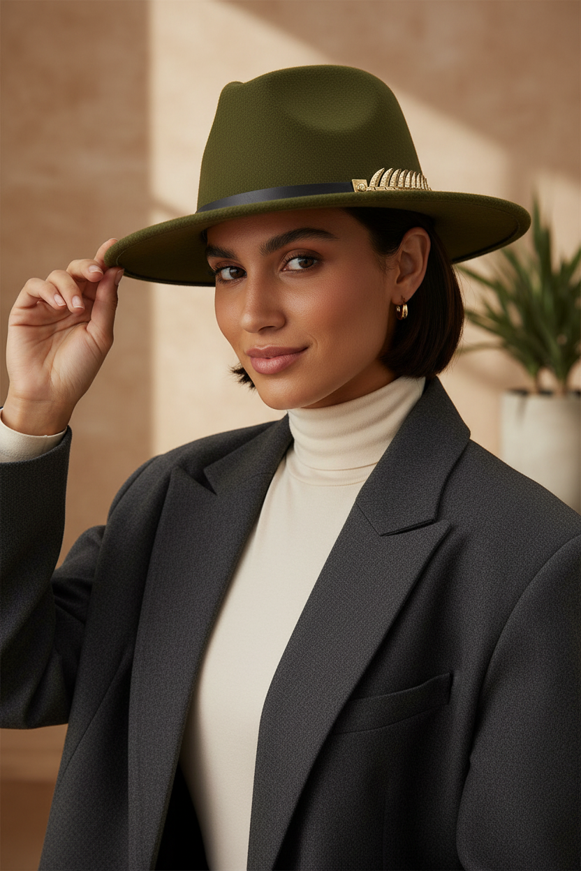 Clivingston Wool Fedora Hat with Band