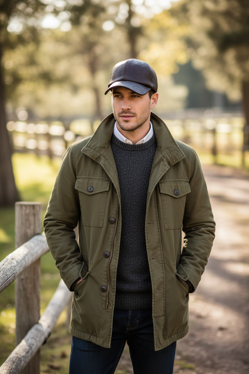 Murphy Faux Leather Baseball Cap for Men