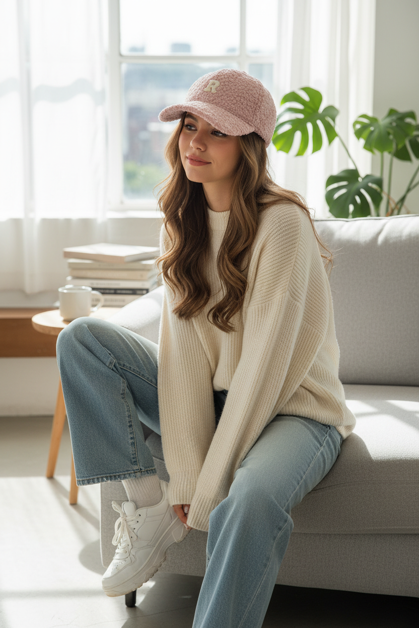R Winter Cotton Polyester R Baseball Cap