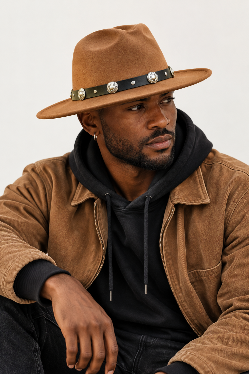 Thomas High-Crown Brown Polyester Cowboy Hat