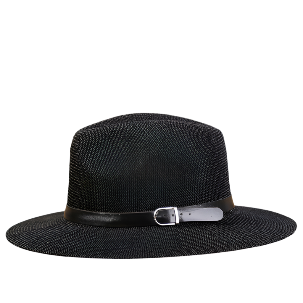 TheCapSpot - Parker Leather Strap Straw Hat
