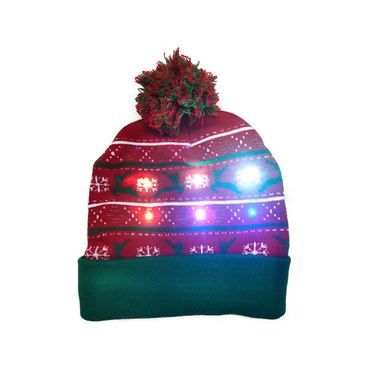 Christmas Knitted Hat With Flanging Ball