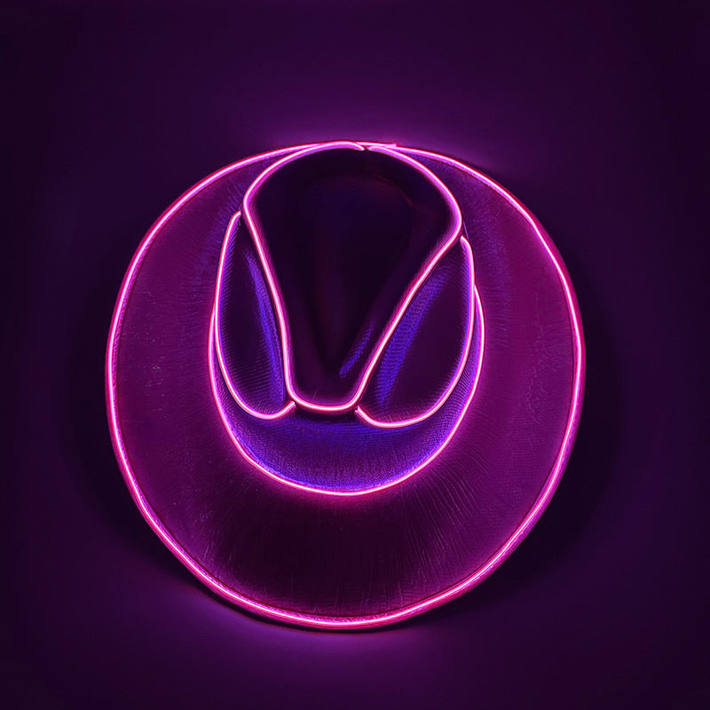 TheCapSpot - Halloween Carnival Party LED Wireless Fluorescent Colorful Cowboy Flashing Hat