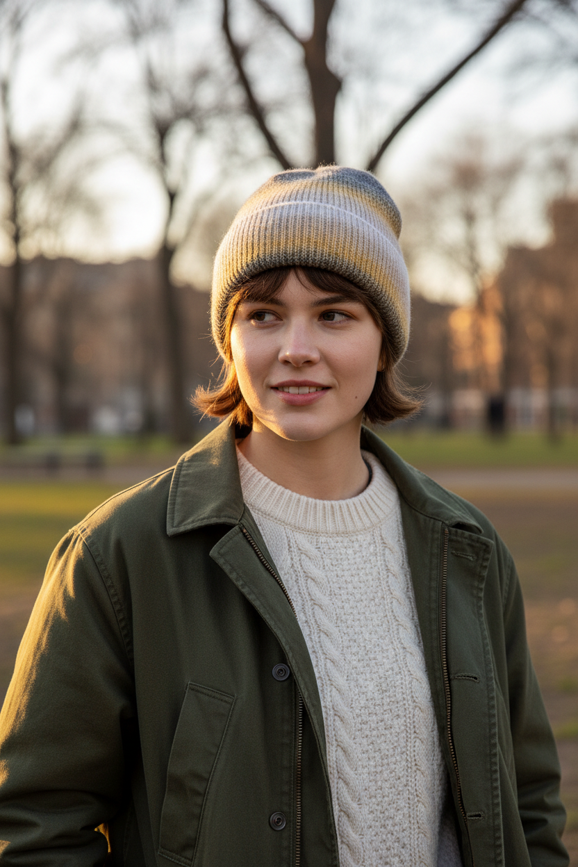 Carrey Multicolor Gradient Acrylic Beanie – One Size
