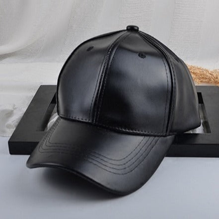 TheCapSpot - Leather Solid Modern Baseball Cap