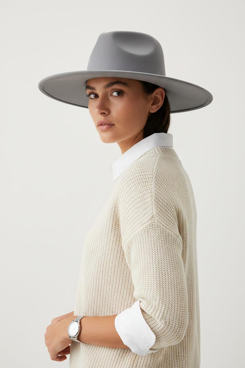 Cassell Wide Brim Fedora Hat – Cashmere Cotton Blend
