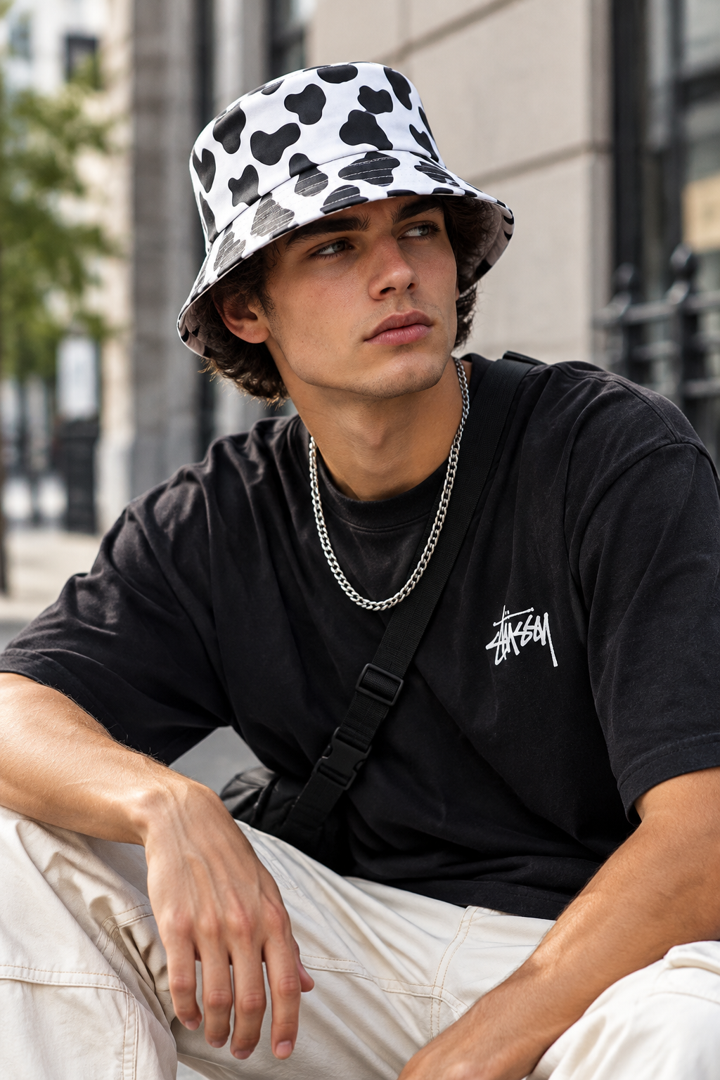 Thomas Double-Sided Polyester Bucket Hat – Animal & Stripe Prints, Unisex
