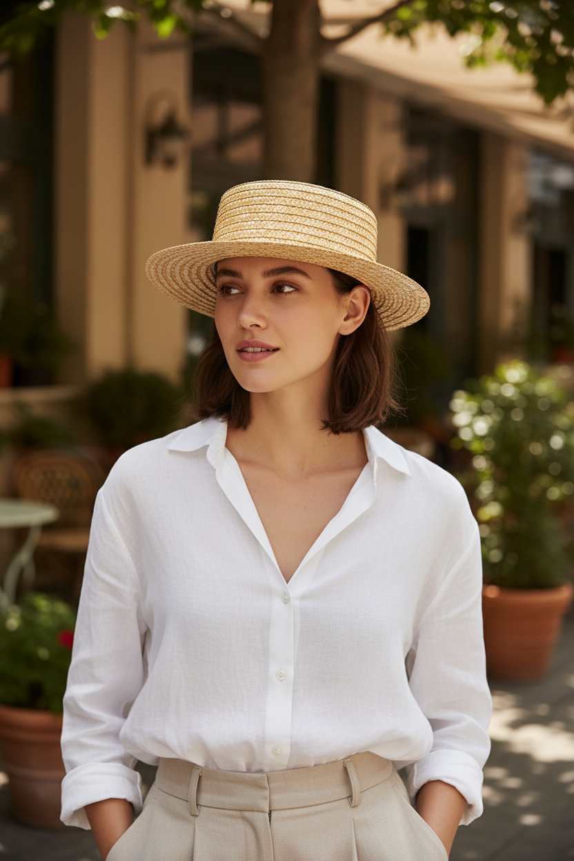 Harvey Wide Brim Fine Straw Sun Hat