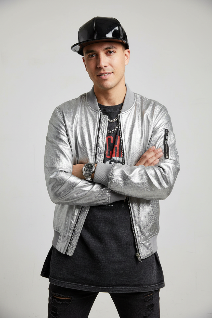 Clemons Reflective Leather Dome Cap