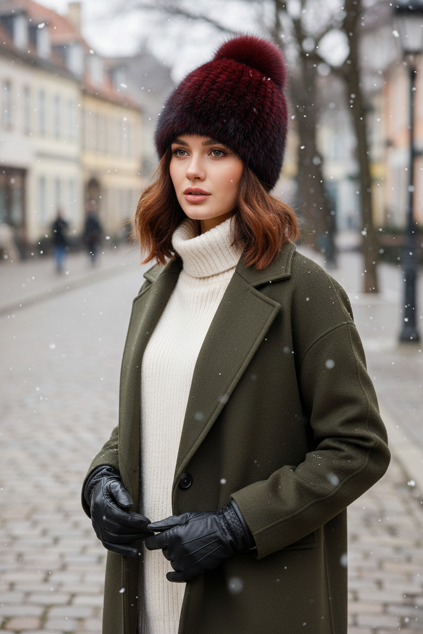 Denver Bell-Shaped Acrylic Mink Fur Beanie