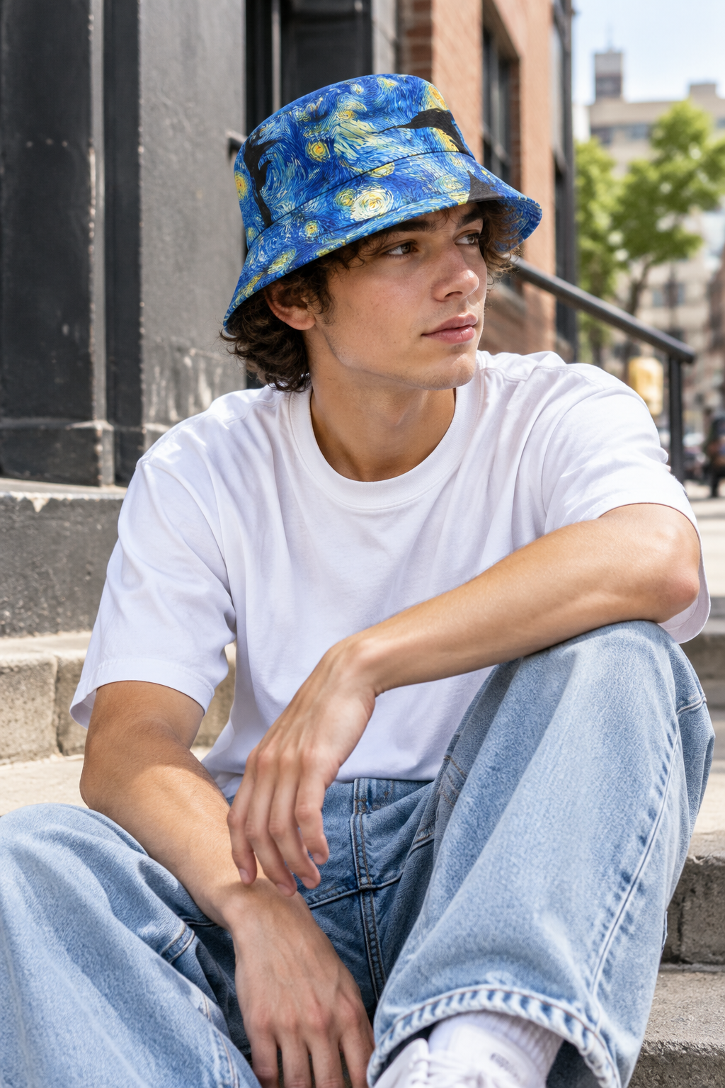 Belmont Multicolor Tie-Dye Bucket Hat – Flat Brim, Unisex