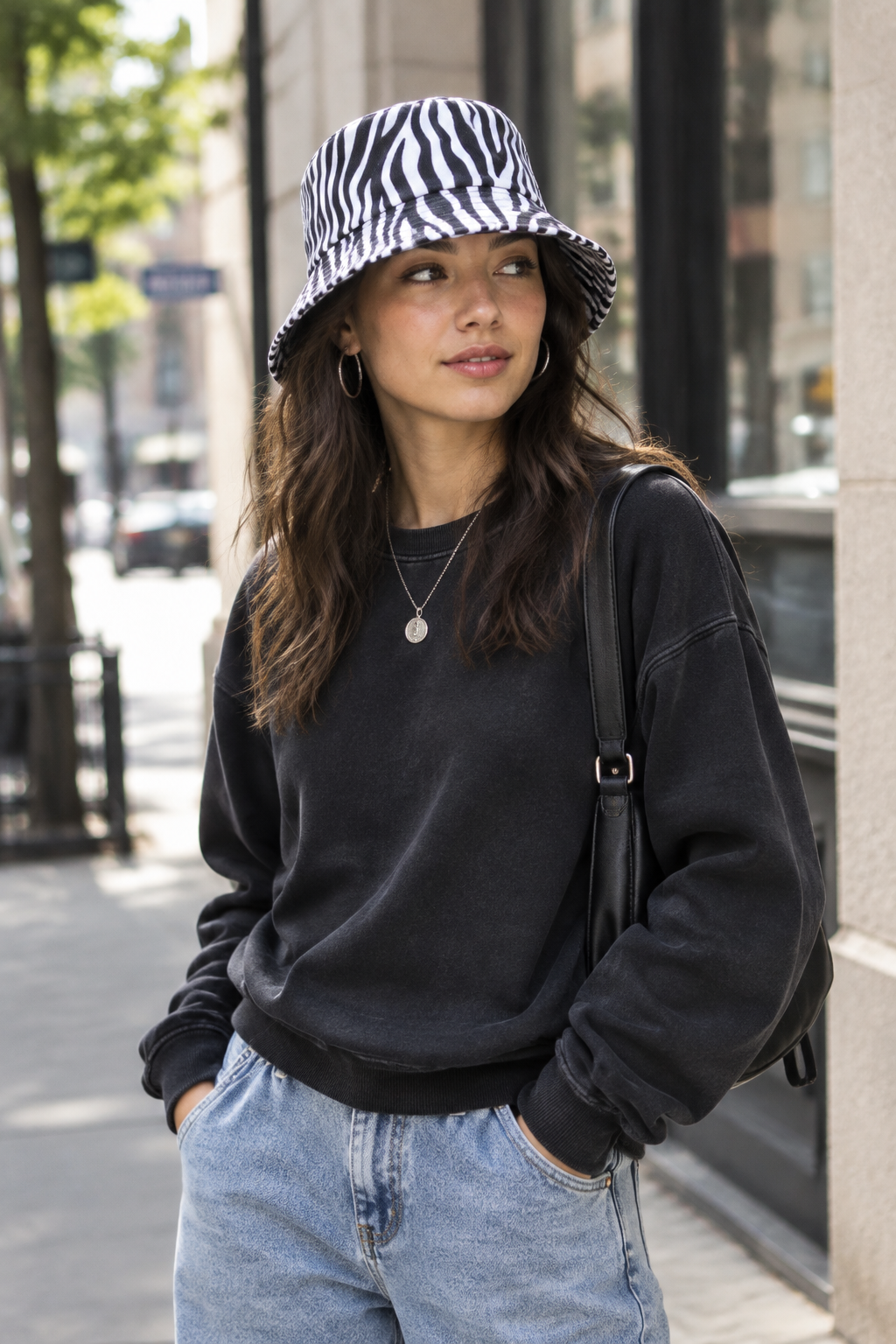Zendaya Zebra Print Cotton Bucket Hat – Unisex, Short Brim