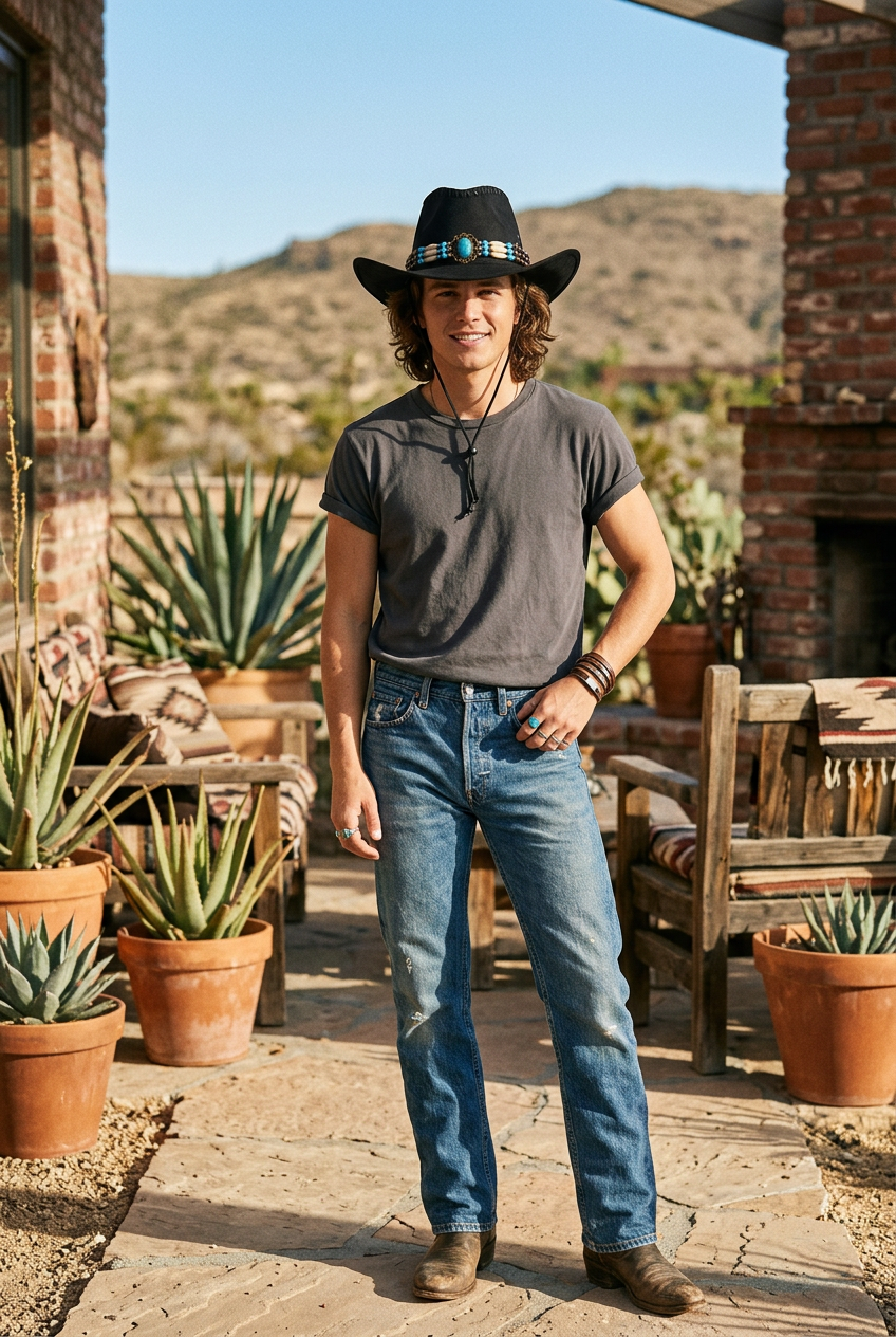 Wool Cowboy Hat – Conical Crown, Medium 56–58 cm