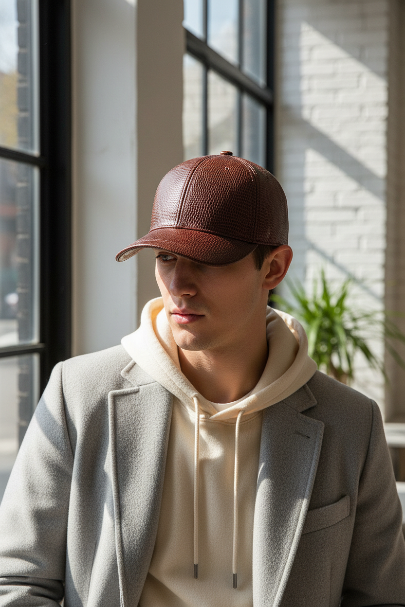 Robinson Genuine Leather Baseball Cap, Adjustable